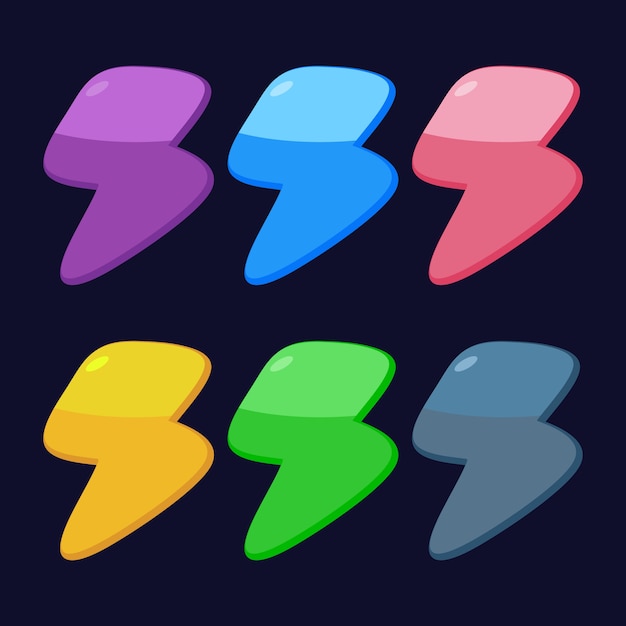 Colorful energy / stampe icons 7 asset di gioco