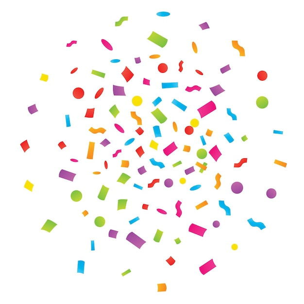 Esplosione colorata di coriandoli illustrazione vettoriale design piatto elementxa