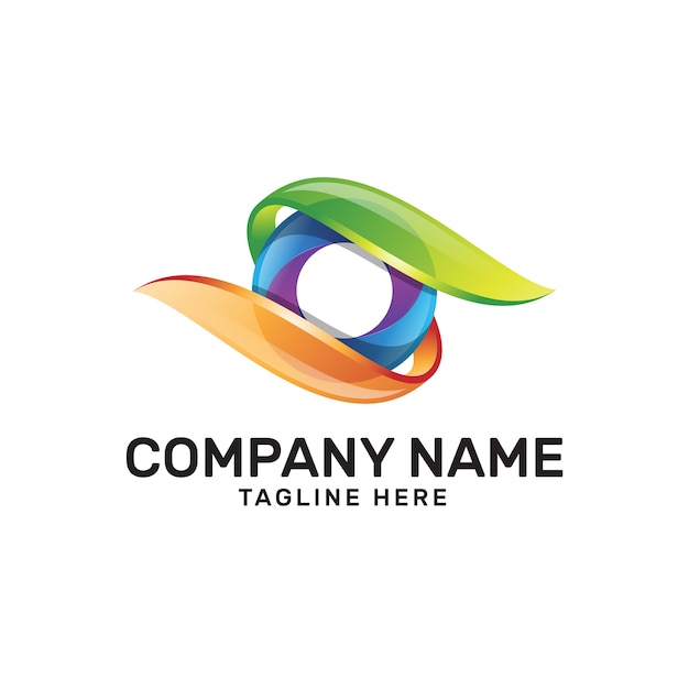 Colorful eye camera lens logo