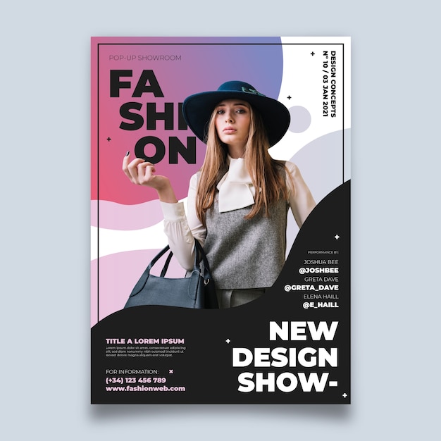 Colorful fashion poster with photo