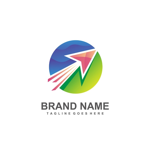 Vector colorful fast arrow logo design