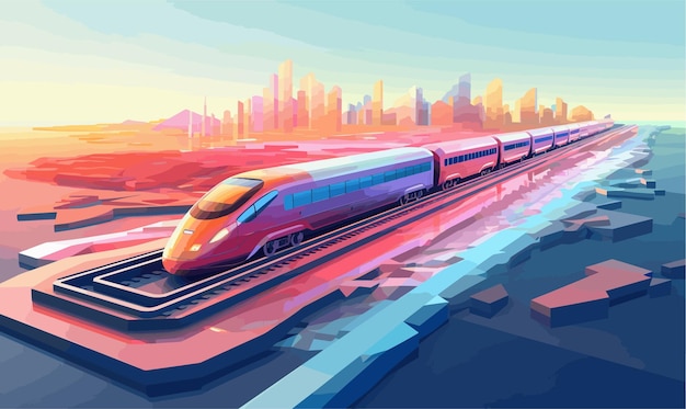 Colorful and fastmoving highspeed rail