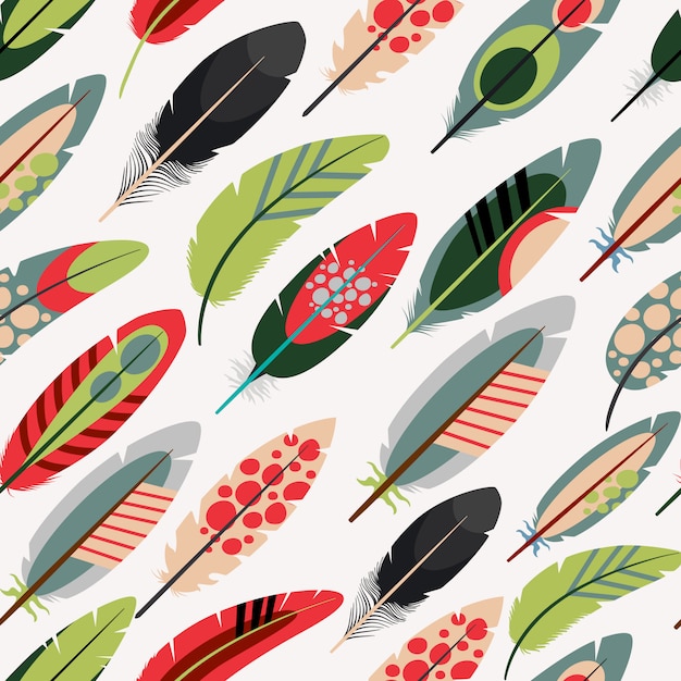 Colorful feathers pattern