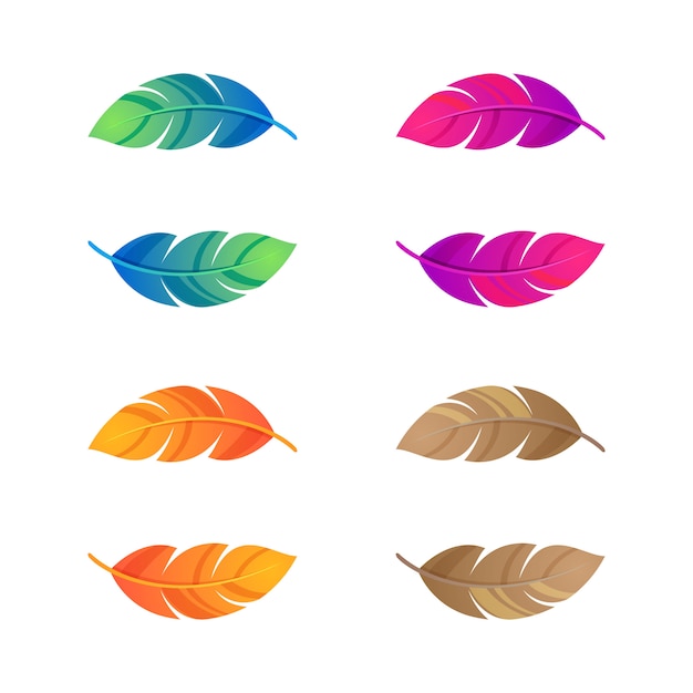 Colorful feathers set