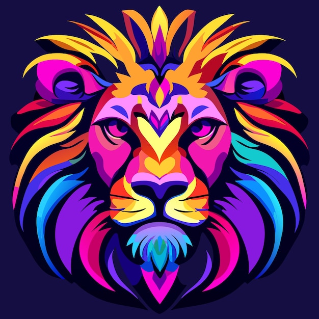 Colorful Feline Vector Art