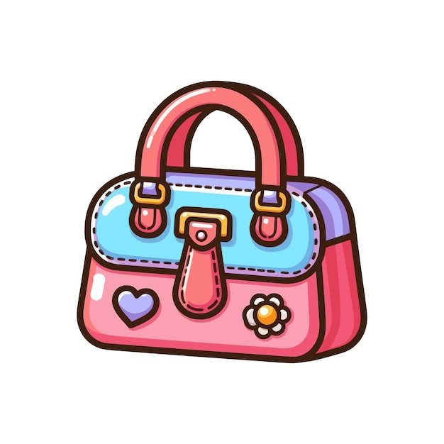 Vettore borsa femminile colorata vettore di cartoni animati
