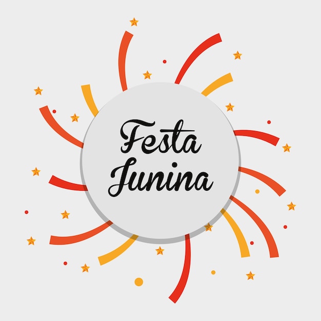 Colorful of festa junina over white background