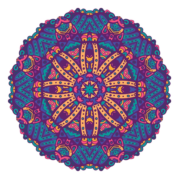 colorful festival round ethnic mandala