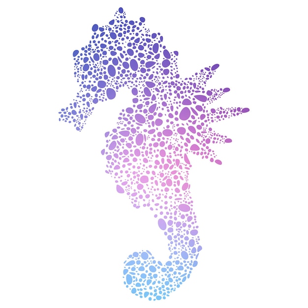 Colorful figured mosaic seahorse