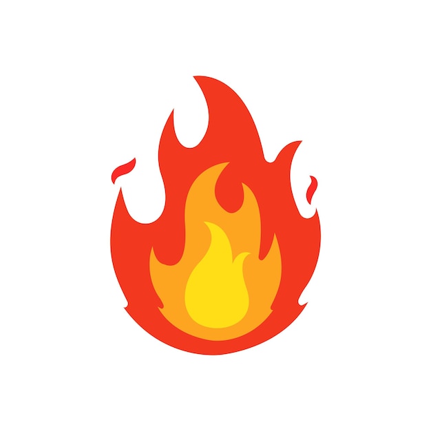 Colorful fire flame isolated vector illustration