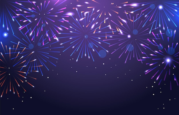 Vector colorful fireworks background