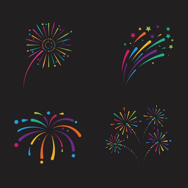 Colorful fireworks icon