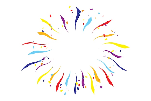 Красочный фейерверк лента с конфетти абстрактный баннер обои баннер празднование партии вектор