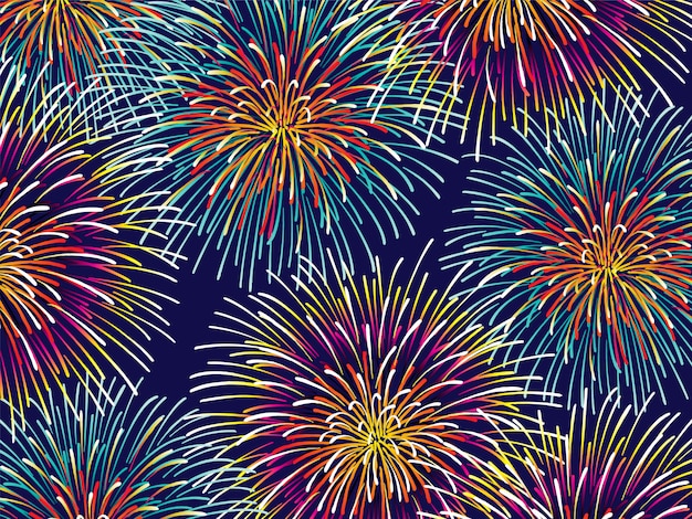 Vector colorful fireworks vector background