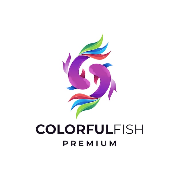 Colorful Fish abstract Logo