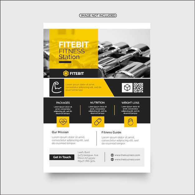 Colorful fitness corporate   flyer design for gym