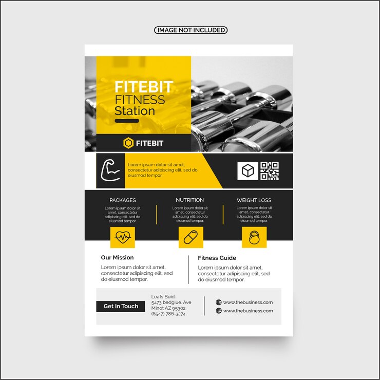 Colorful fitness corporate   flyer design for gym