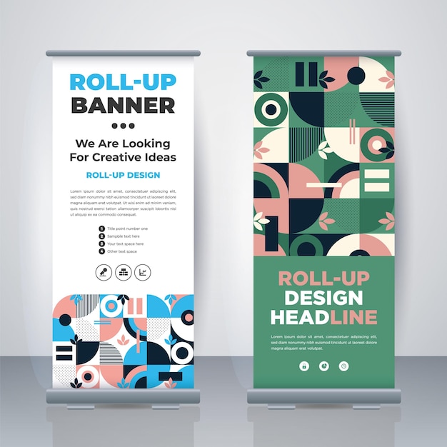 Colorful Flat Abstract Geometric Landing Page Web Design