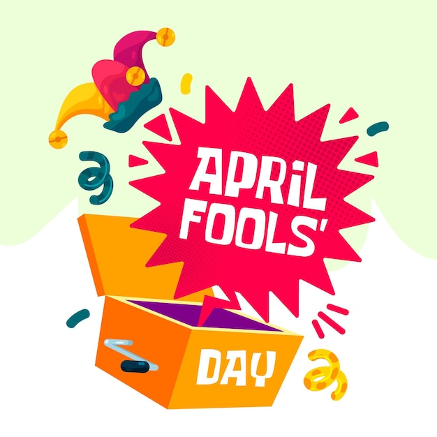 Colorful flat april fools' day illustration