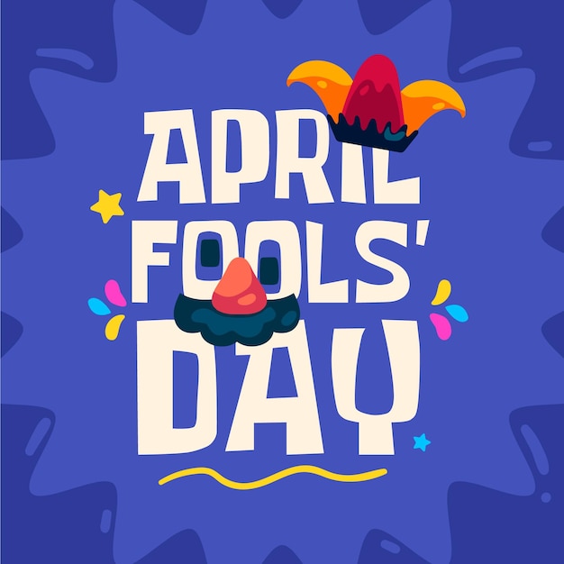 Vector colorful flat april fools' day illustration