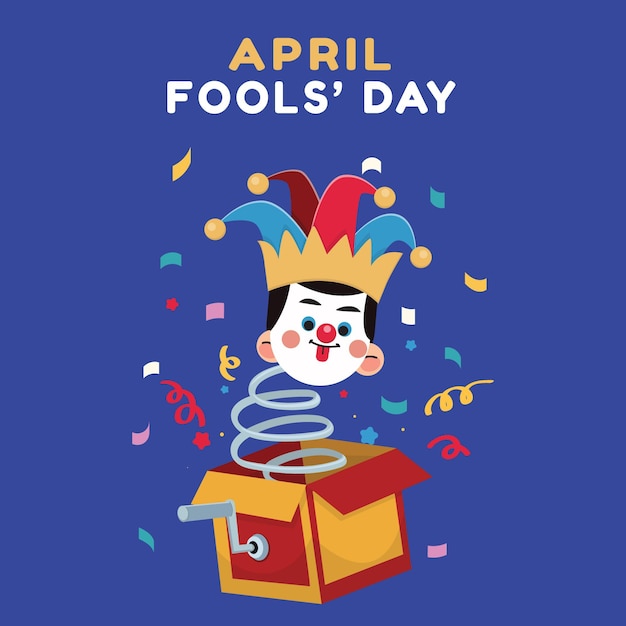 Colorful flat april fools' day illustration