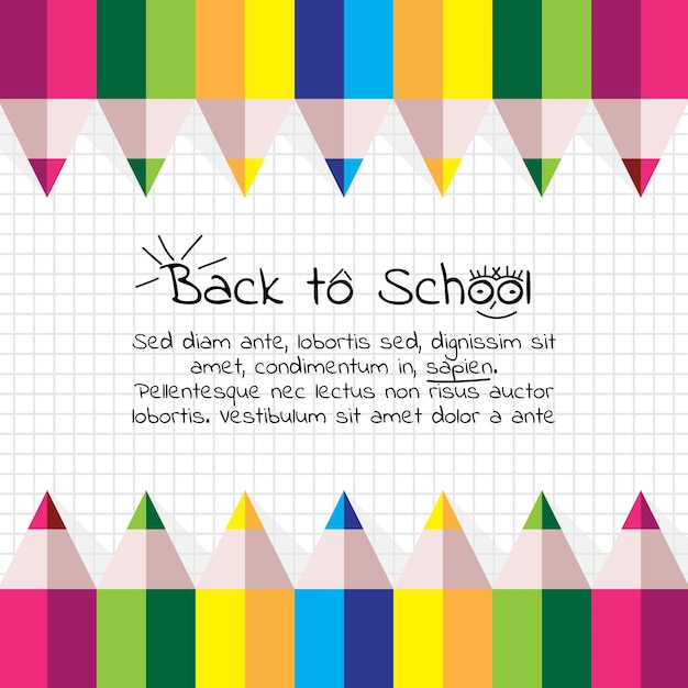 Colorful flat back to school background design