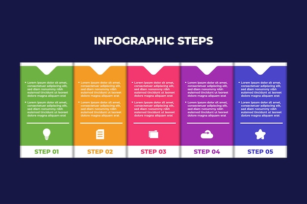 다채로운 플랫 비즈니스 Infographic 테이블