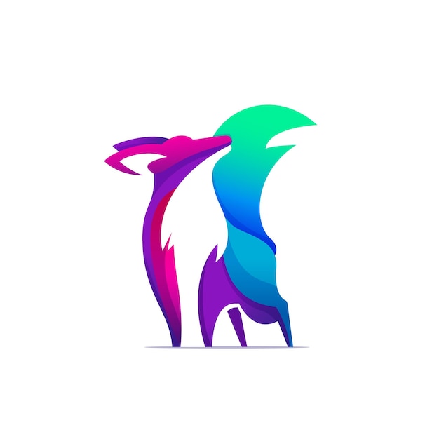 Vector colorful flat dog logo design