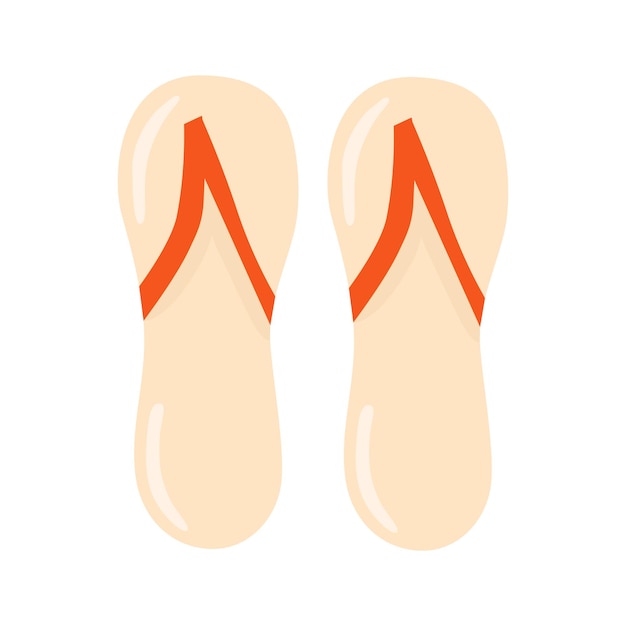 Colorful flat flip flops vector isolated illustration