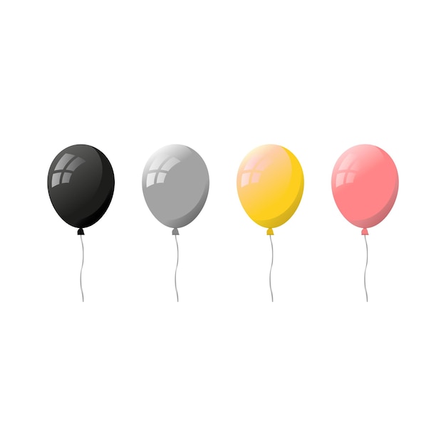 Colorful flat helium balloons