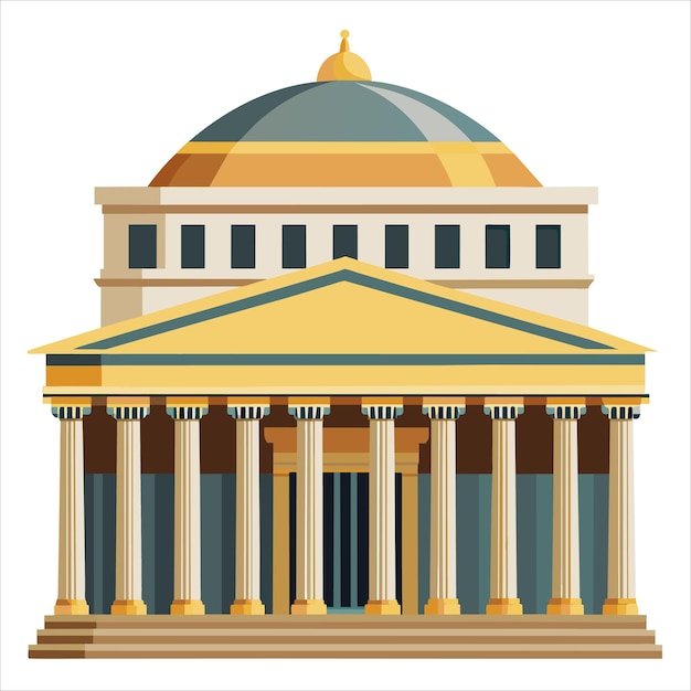 красочная плоская иллюстрация знакового памятника пантеона