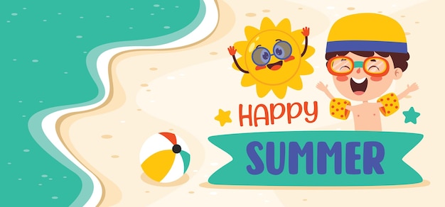 Colorful Flat Summer Banner