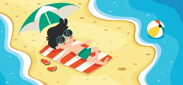 Colorful flat summer banner