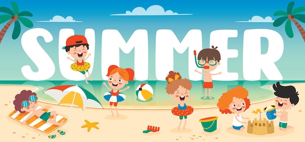 Colorful Flat Summer Banner