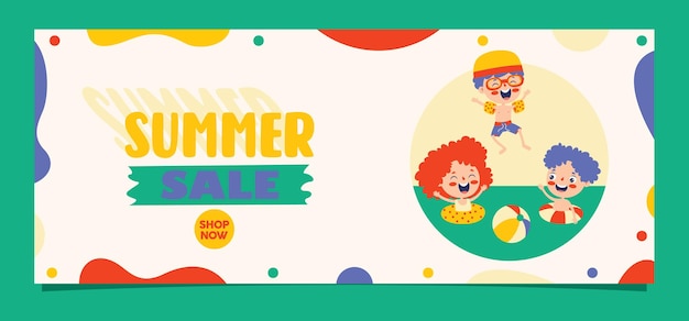 Colorful Flat Summer Banner