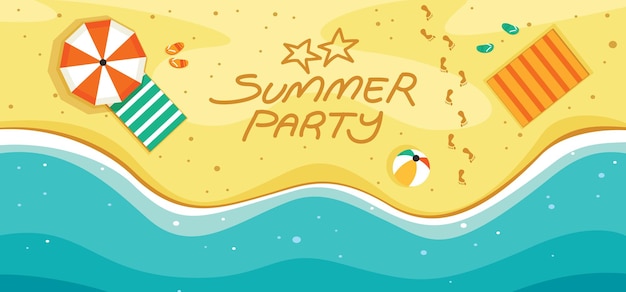 Colorful flat summer banner