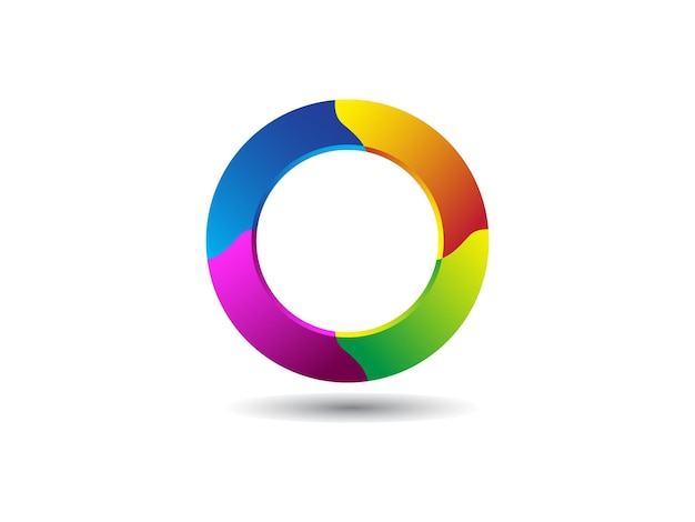 colorful floating circle logo template isolated on white