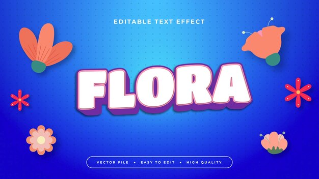 colorful flora 3d editable text effect font style
