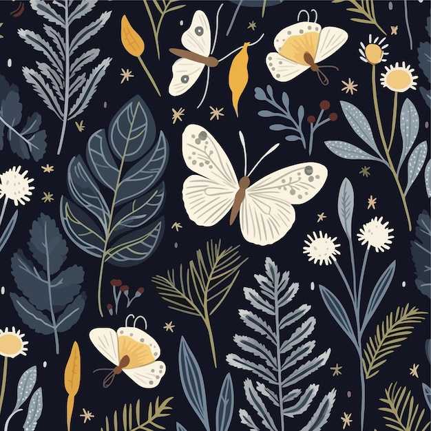 a colorful floral background with butterflies and butterflies