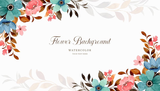 Vector colorful floral background with watercolor