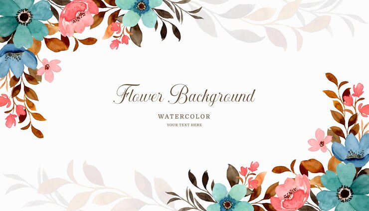 Vector colorful floral background with watercolor