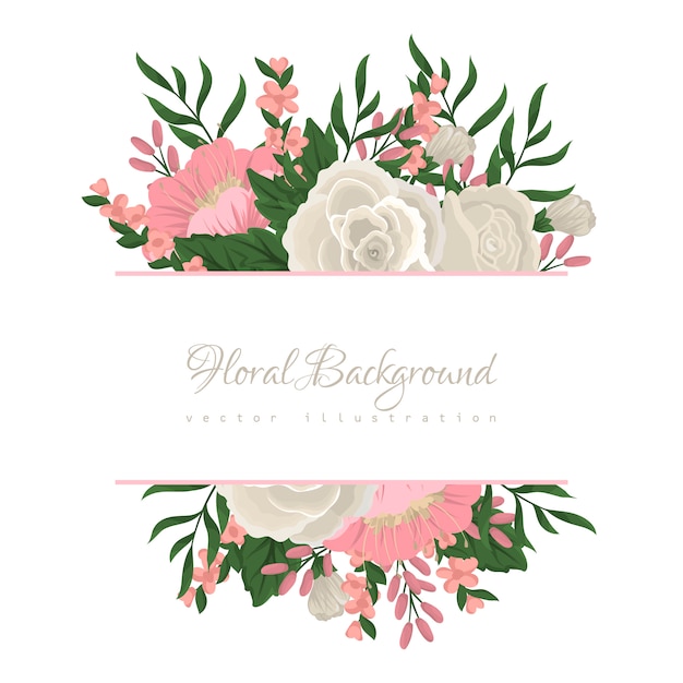 Colorful floral composition and banner for your text