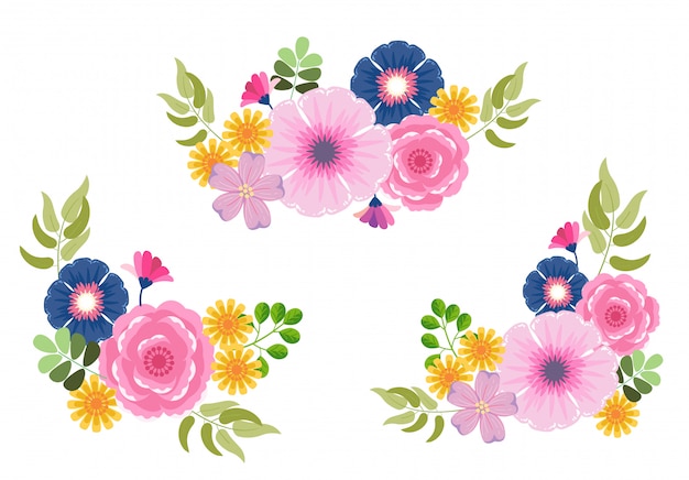 Vector colorful floral flower blooming