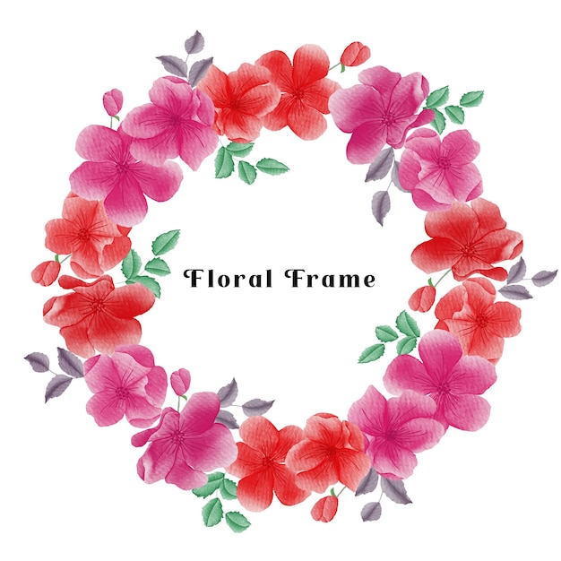 colorful floral frame design