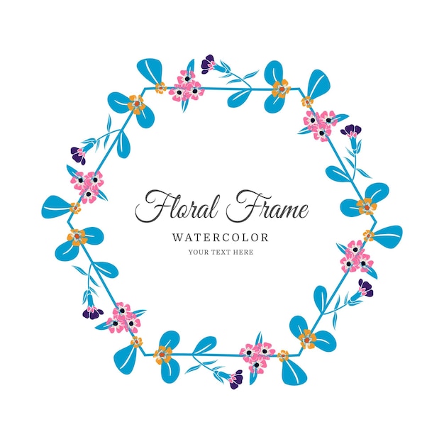 Colorful floral frame design