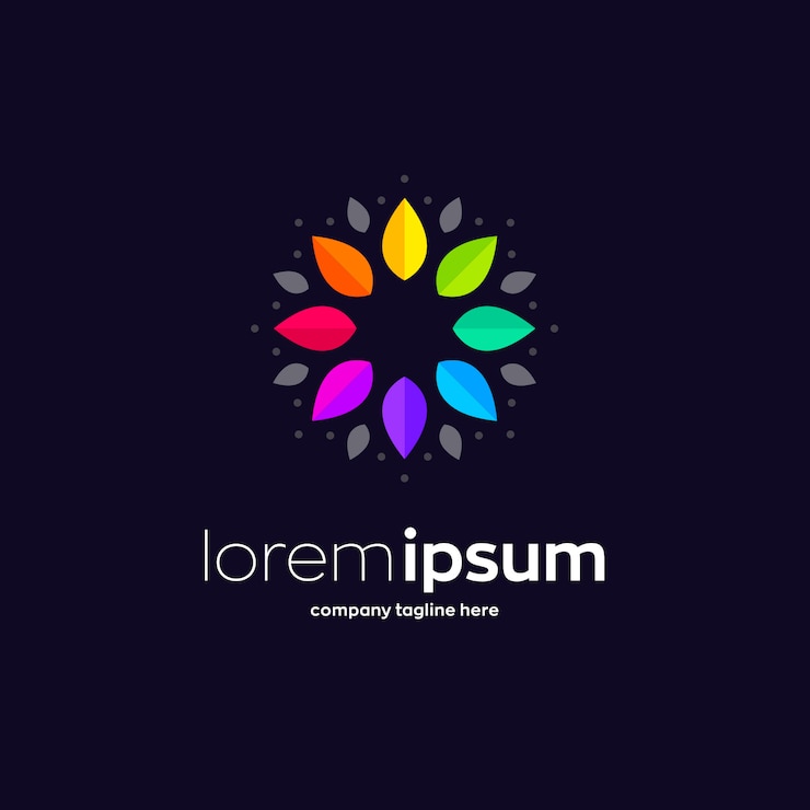 Vector colorful floral leaf logo template