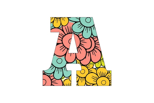 Colorful floral Letter