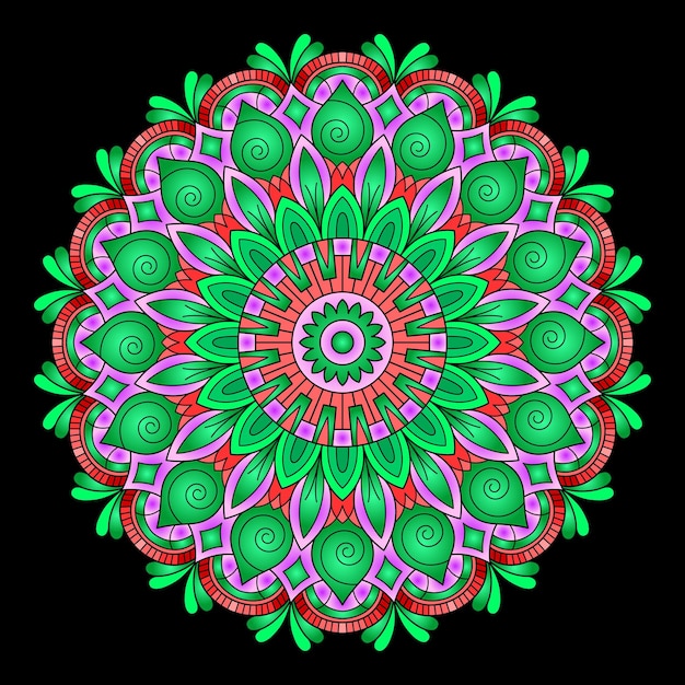 Colorful Floral Mandala Art