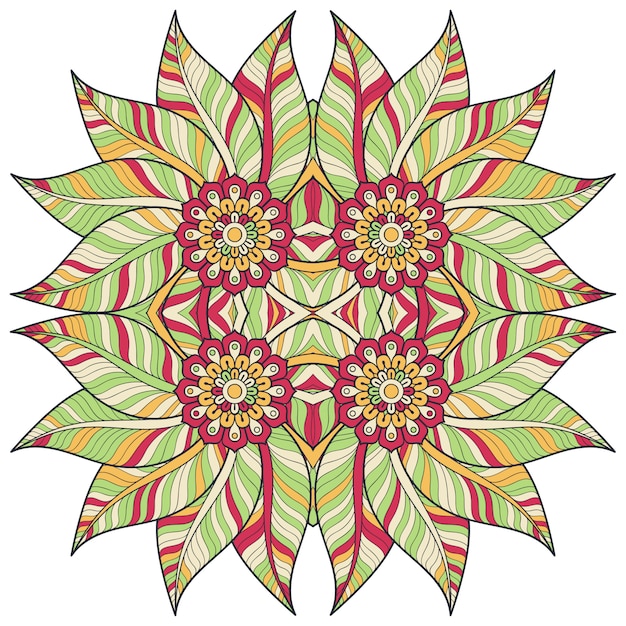 Colorful floral mandala