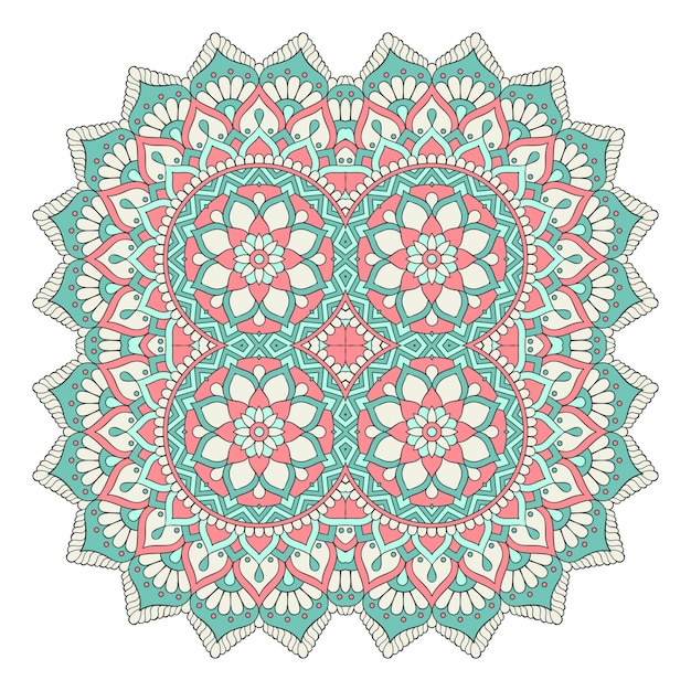 Colorful floral mandala